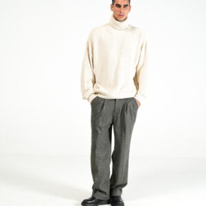 wool pleated pants